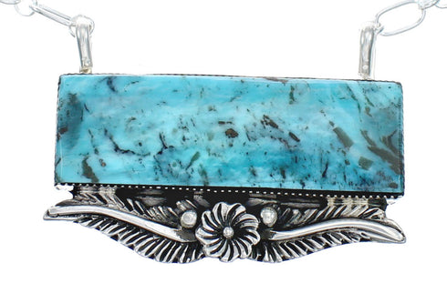 Navajo Sterling Silver & Turquoise Rectangle Necklace SN20302